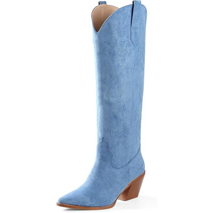Judith | Women's Suede Slip on Western Boot