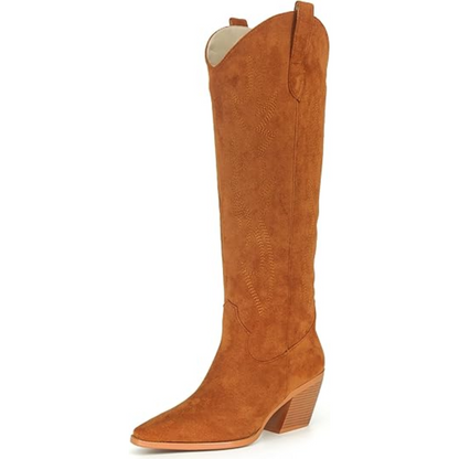 Judith | Women's Suede Slip on Western Boot