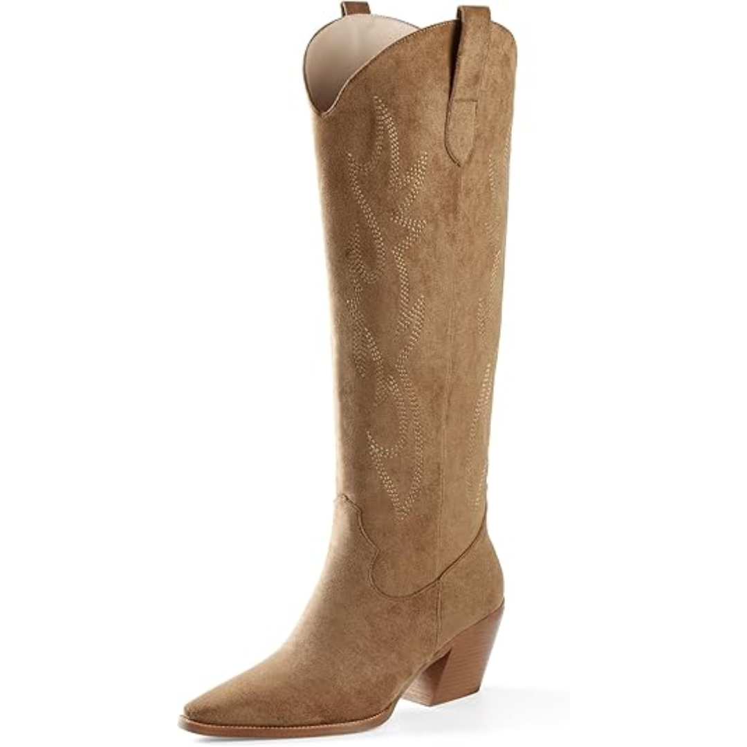 Judith | Women's Suede Slip on Western Boot
