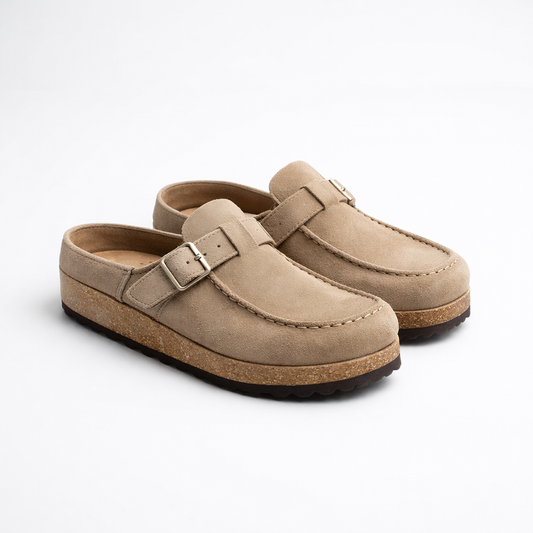 Lavinia | Women's Suede Buckle Strap Mule