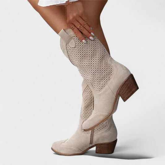 Lidia | Women's Perforated Suede Western Boot