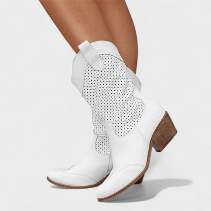 Lidia | Women's Perforated Suede Western Boot