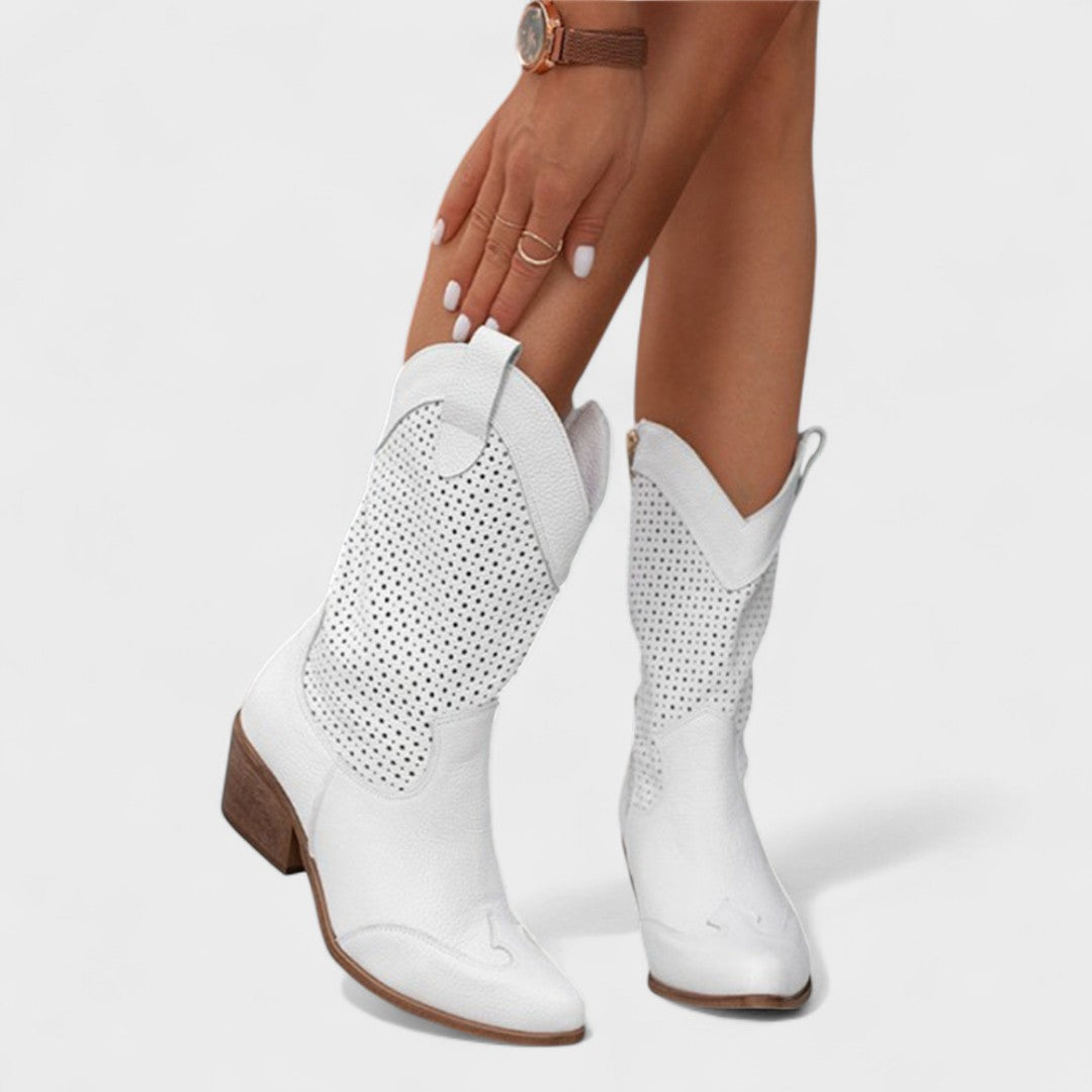 Lidia | Women's Perforated Suede Western Boot