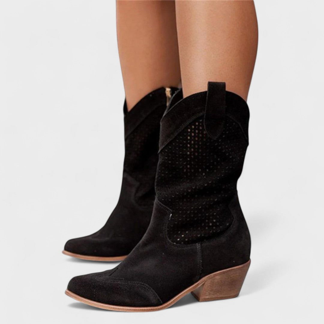 Lidia | Women's Perforated Suede Western Boot