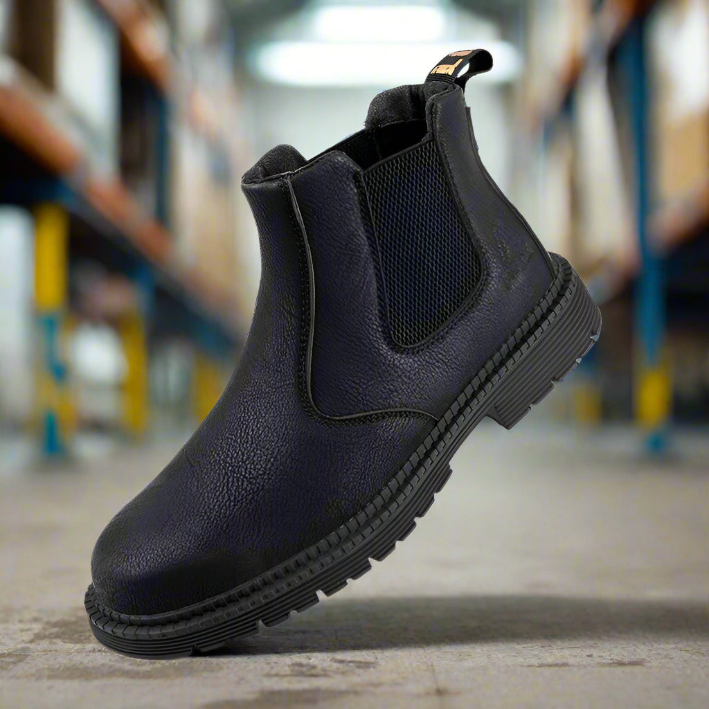 Ludwig | Men's Leather Look Wide Fit Work Boot