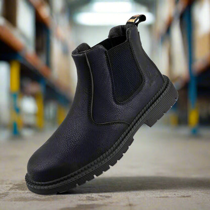Ludwig | Men's Leather Look Wide Fit Work Boot