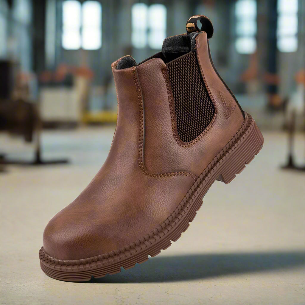 Ludwig | Men's Leather Look Wide Fit Work Boot