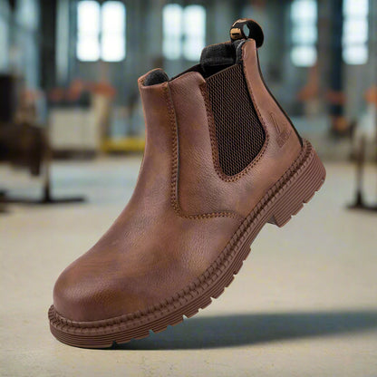 Ludwig | Men's Leather Look Wide Fit Work Boot