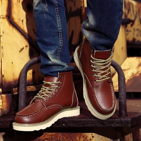 Neil | Men's Leather Look Lace Up Boot