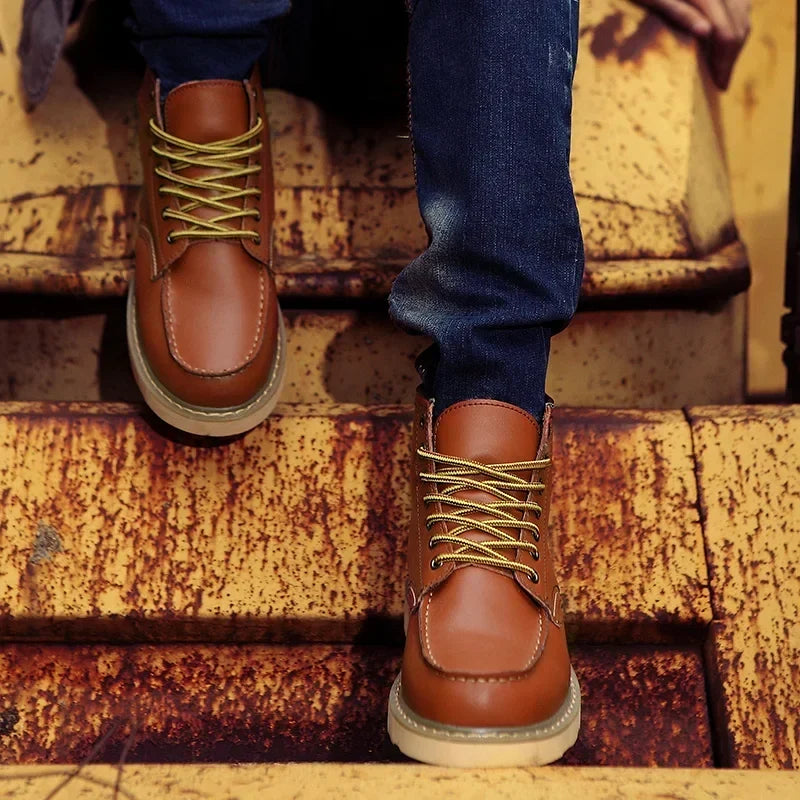 Neil | Men's Leather Look Lace Up Boot