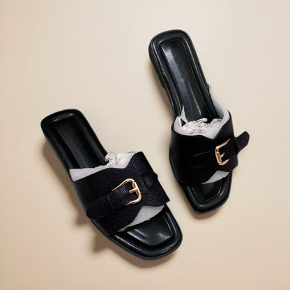 Ofelia | Women's Buckle Strap Flat Slide