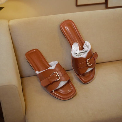 Ofelia | Women's Buckle Strap Flat Slide