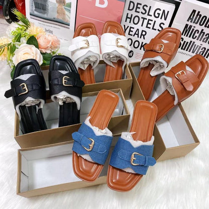 Ofelia | Women's Buckle Strap Flat Slide