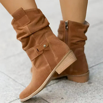 Isolde | Women's Check Pattern Suede Look Boot