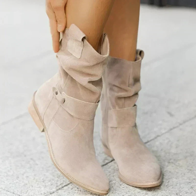 Isolde | Women's Check Pattern Suede Look Boot