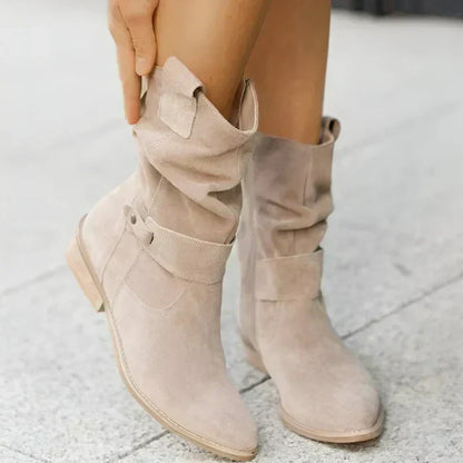 Isolde | Women's Check Pattern Suede Look Boot