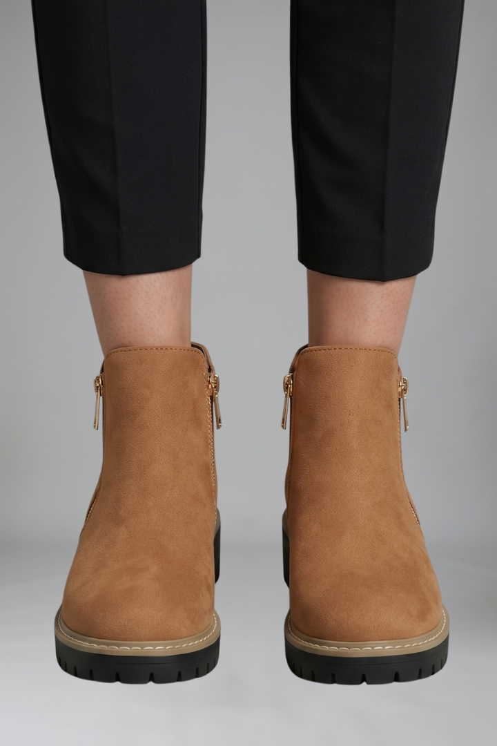 Priscilla | Women's Suede Zip Ankle Boot