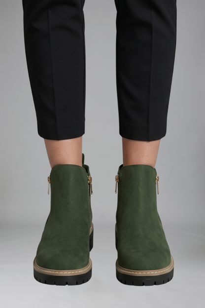Priscilla | Women's Suede Zip Ankle Boot