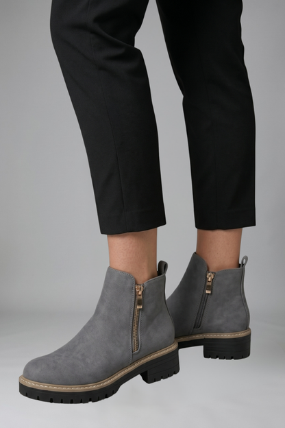 Priscilla | Women's Suede Zip Ankle Boot