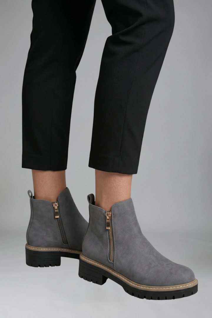 Priscilla | Women's Suede Zip Ankle Boot