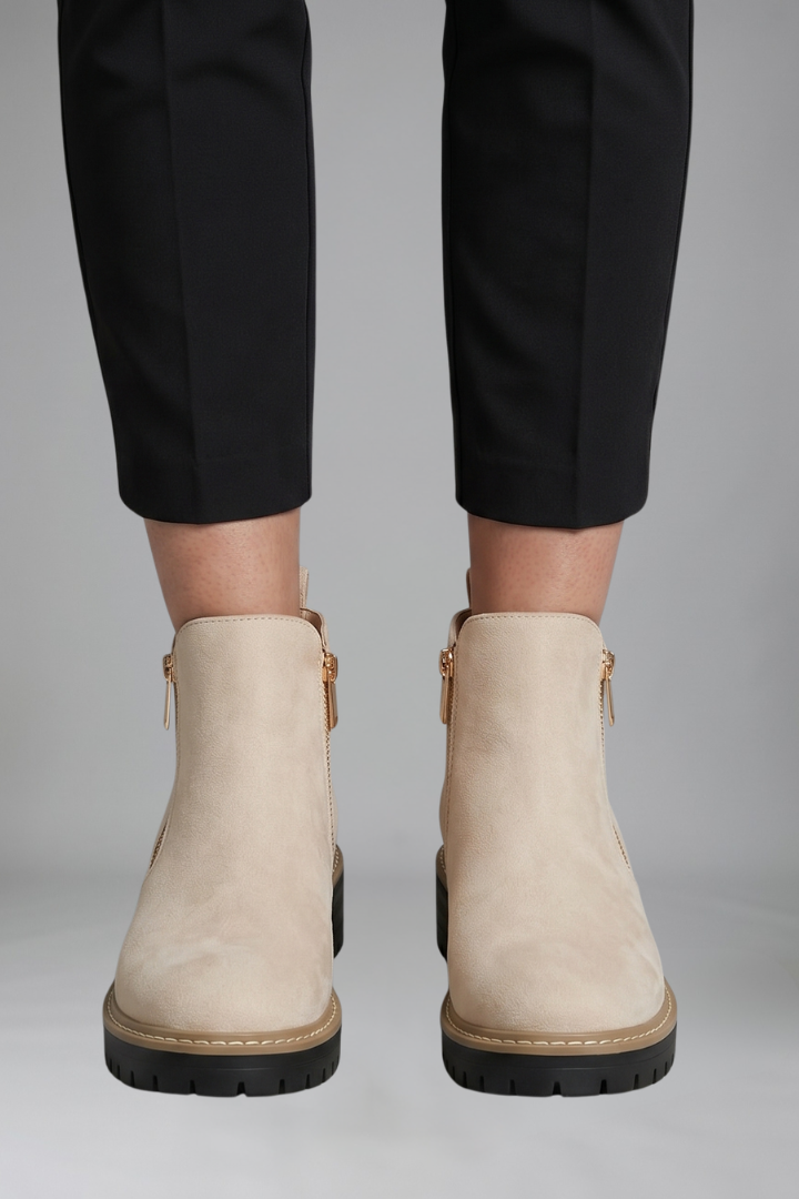 Priscilla | Women's Suede Zip Ankle Boot