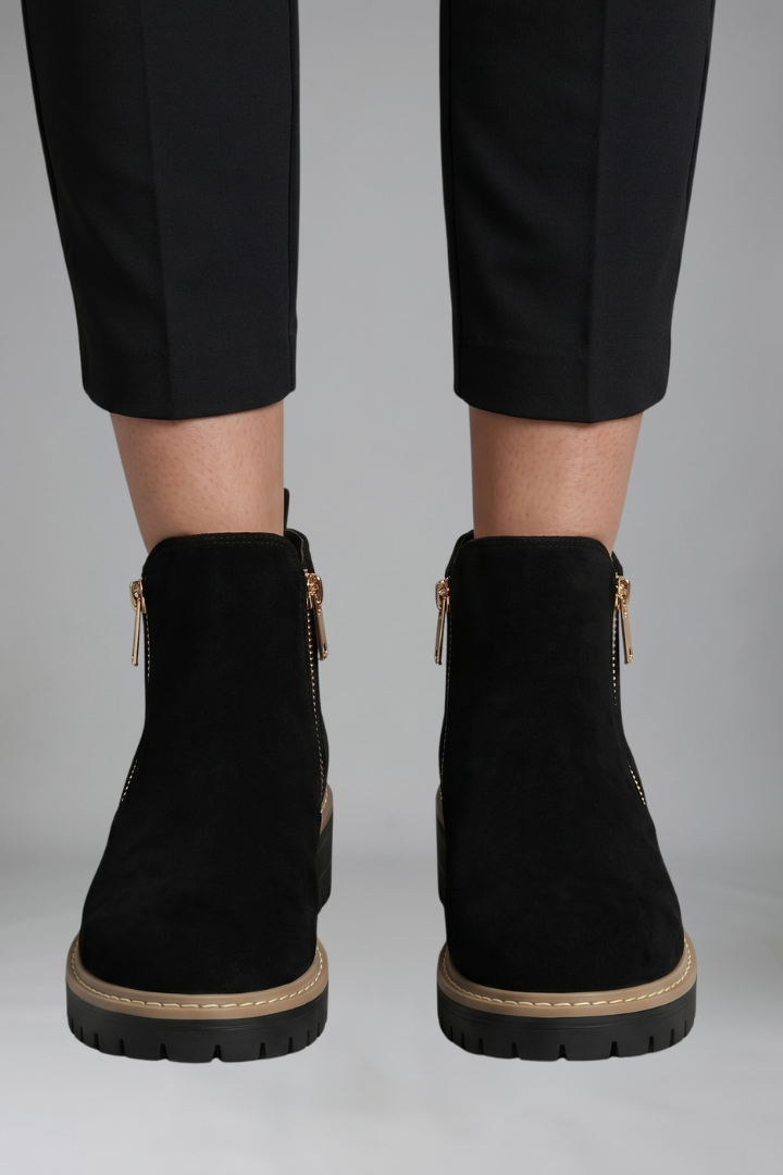 Priscilla | Women's Suede Zip Ankle Boot