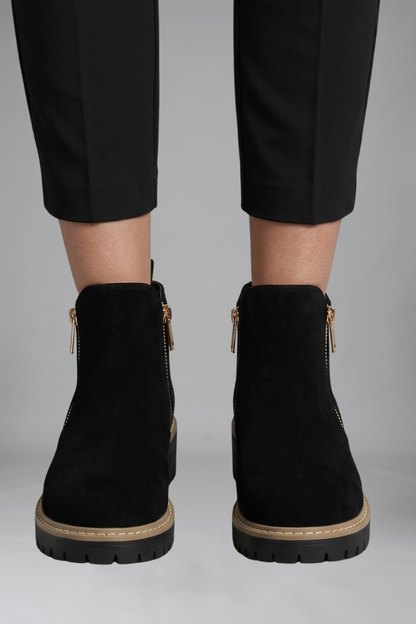 Priscilla | Women's Suede Zip Ankle Boot