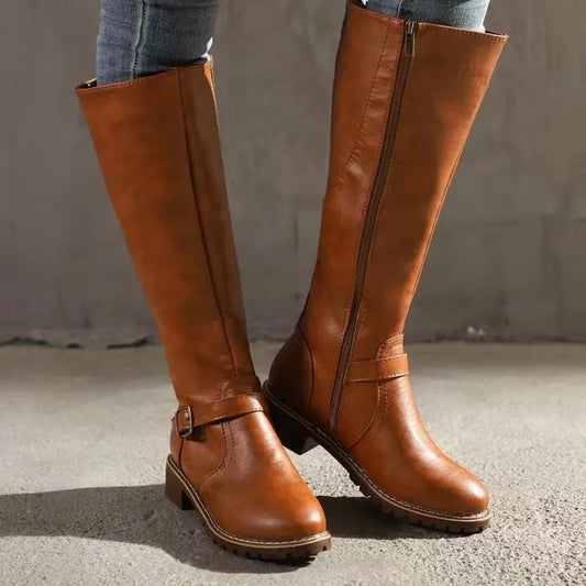 Rowena | Women's Leather Buckle Strap Boot