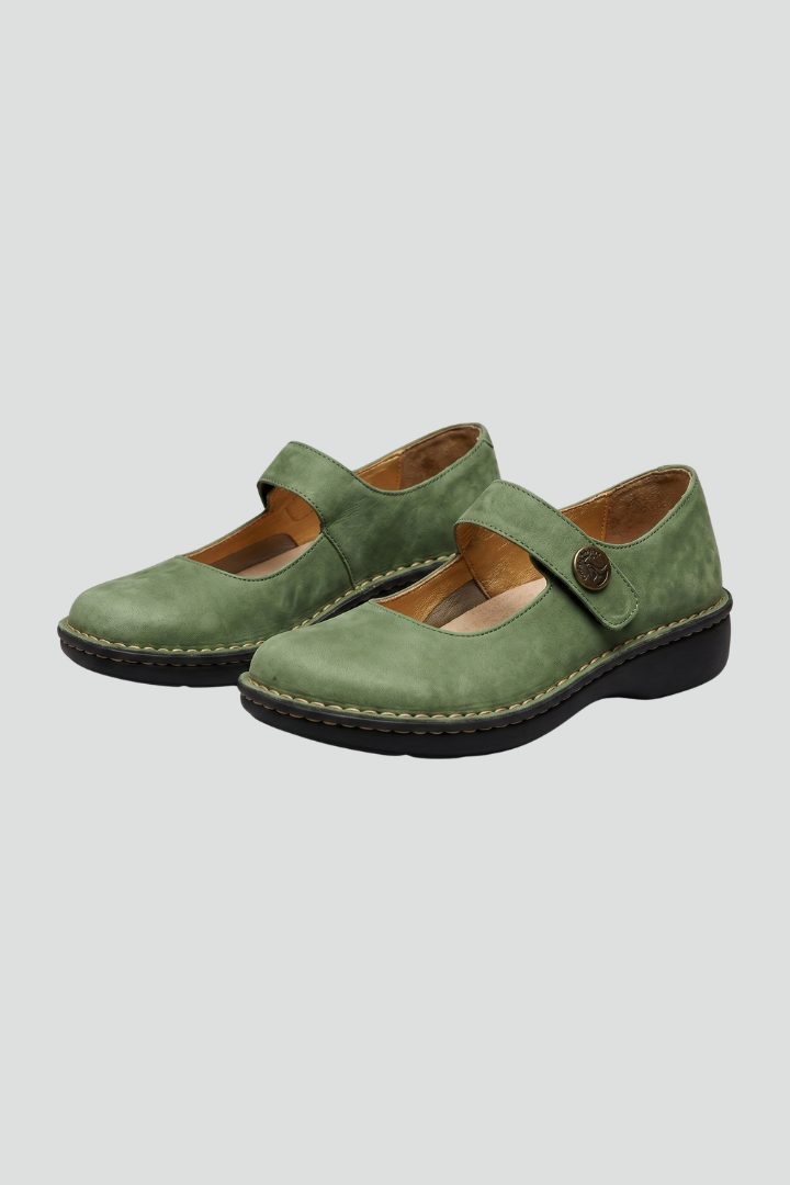 Sabina | Women's Cut Out Instep Strap Flat Shoe