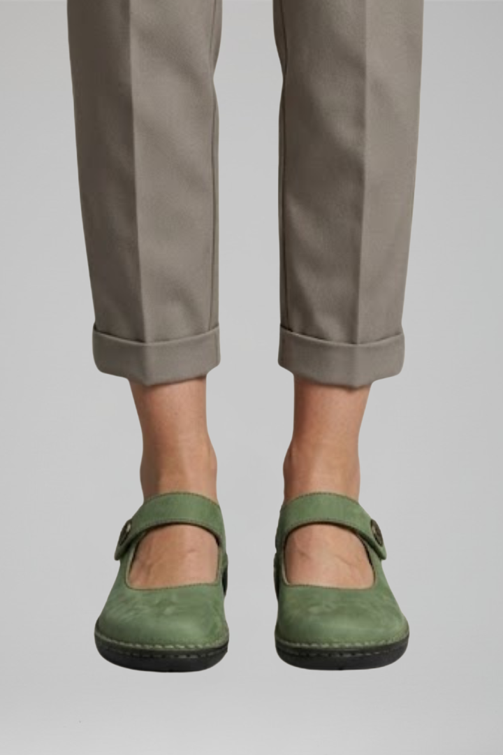 Sabina | Women's Cut Out Instep Strap Flat Shoe