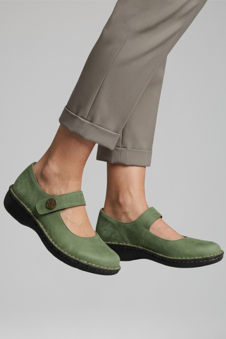 Sabina | Women's Cut Out Instep Strap Flat Shoe