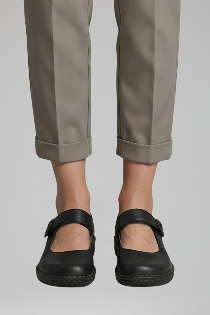 Sabina | Women's Cut Out Instep Strap Flat Shoe