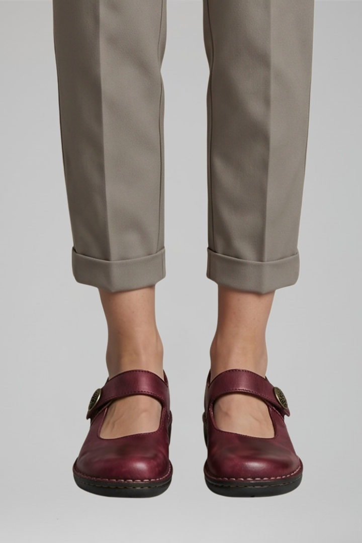 Sabina | Women's Cut Out Instep Strap Flat Shoe