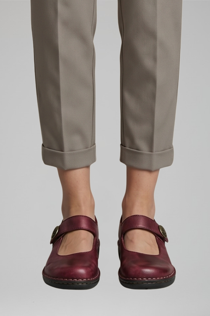 Sabina | Women's Cut Out Instep Strap Flat Shoe