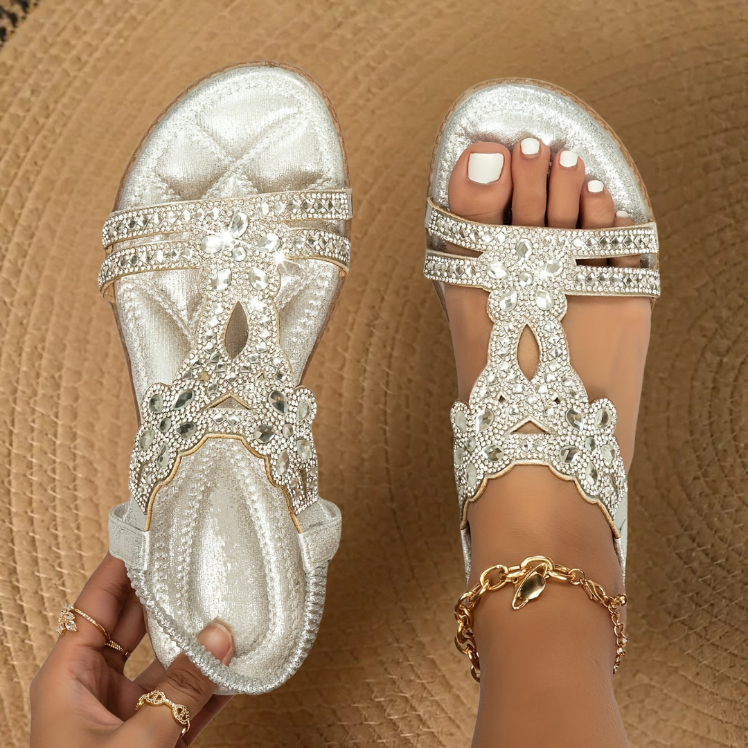 Siri | Women's Set Stones Synthetic Sandal