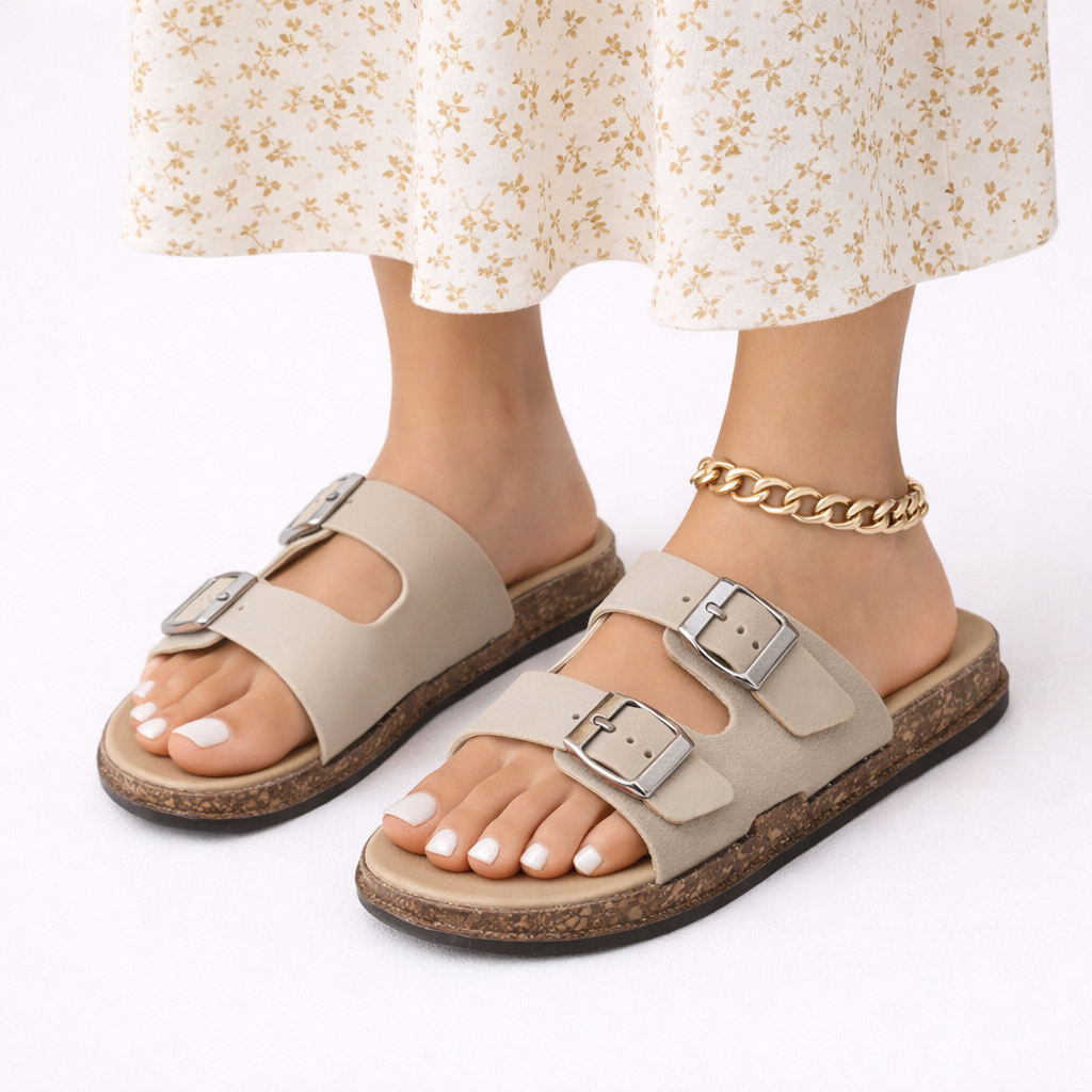 Sonja | Women's Cork Open Toe Slide
