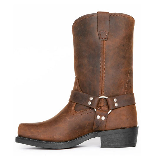 Stefan | Men's Smooth Buckle Strap Western Boot