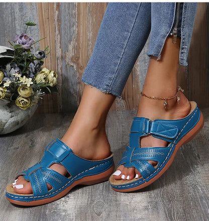 Tanja | Women's Perforated Leather Look Slide
