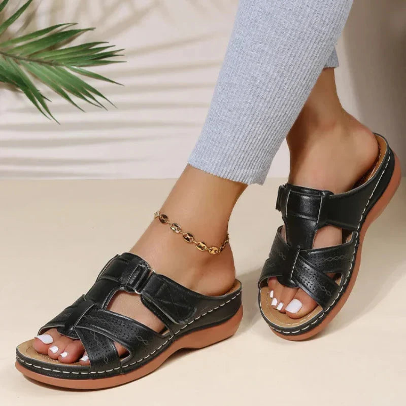 Tanja | Women's Perforated Leather Look Slide