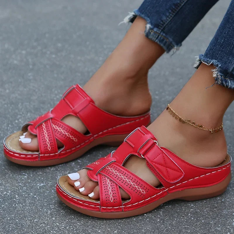 Tanja | Women's Perforated Leather Look Slide