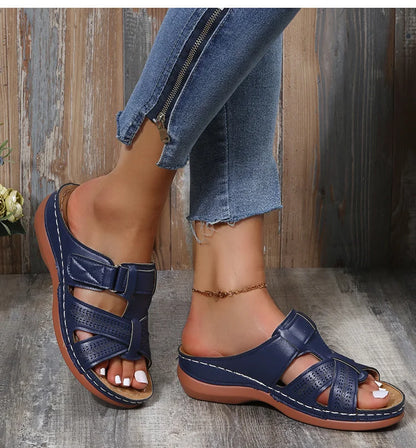 Tanja | Women's Perforated Leather Look Slide