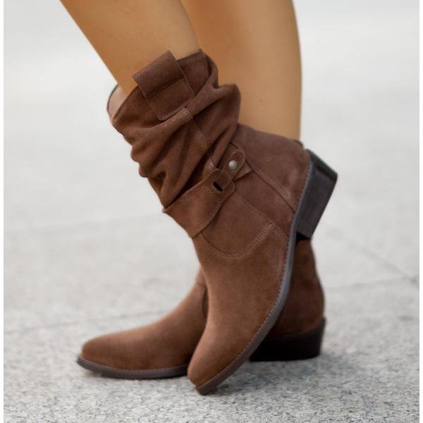 Valeria | Women's Suede Look Zip Ankle Boot