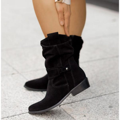 Valeria | Women's Suede Look Zip Ankle Boot