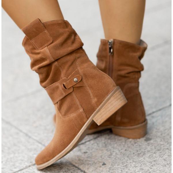 Valeria | Women's Suede Look Zip Ankle Boot