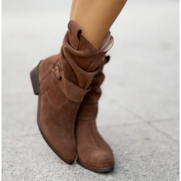 Valeria | Women's Suede Look Zip Ankle Boot