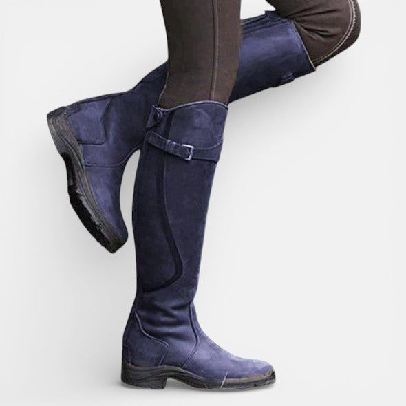 Inez | Women's Buckle Strap Grooved Boot