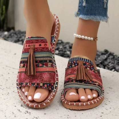 Odette | Women's Woven Tassel Slide