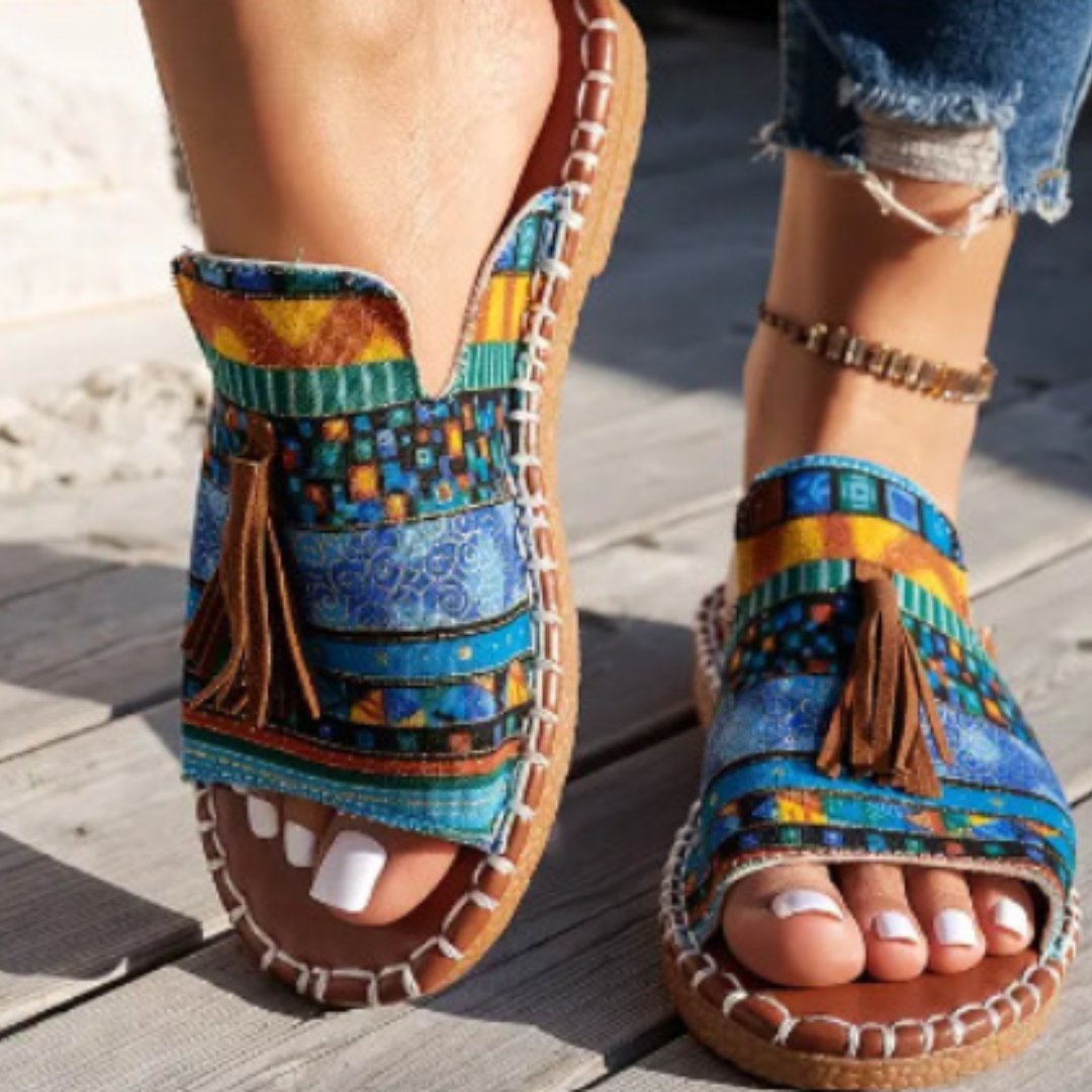 Odette | Women's Woven Tassel Slide