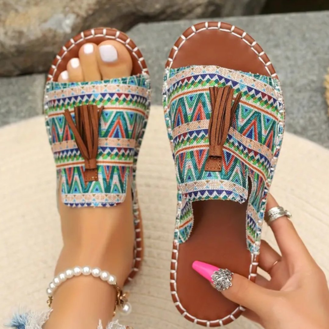 Odette | Women's Woven Tassel Slide