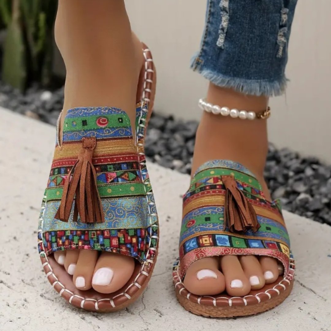 Odette | Women's Woven Tassel Slide